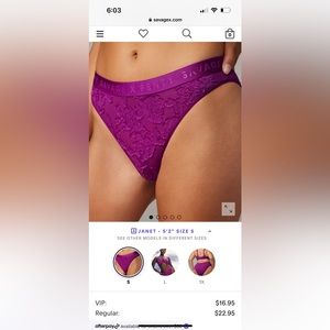 Savage X Fenty try me purple arge panty new with tag In bag